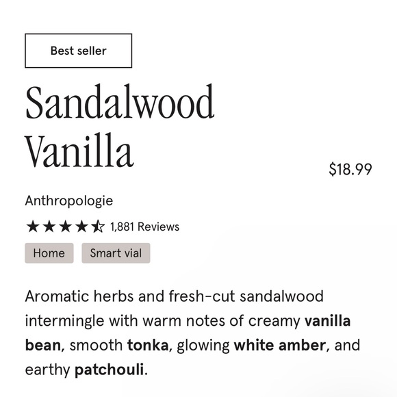Anthropologie Sandalwood Vanilla fragrance vial for Pura diffuser - Picture 4 of 5
